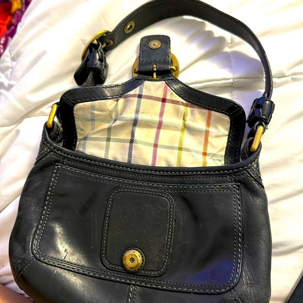Preowned small black  leather Coach Purse